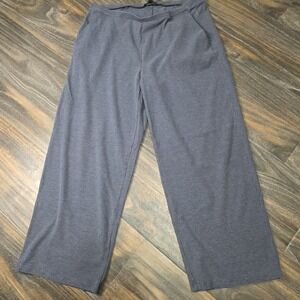Eileen Fisher Pants Womens Medium Ribbed Knit TENCEL Pull On Wide Leg Pockets